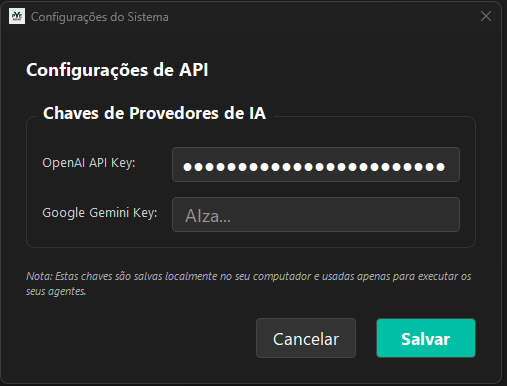 Configuração de API